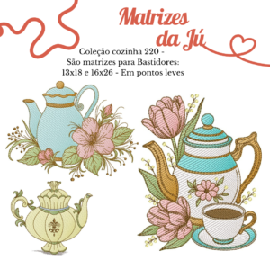 Coleção cozinha 220 - Bules com flor
