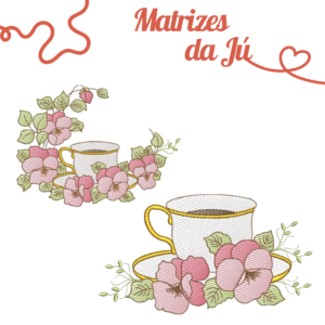 Coleção cozinha 127 - xícaras com amor perfeito
