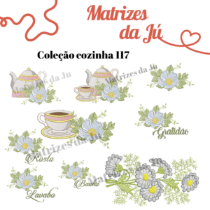 Coleção cozinha 117 - Bules Florais