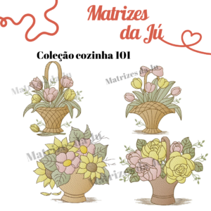 Coleção cozinha 101 - cesta com flores