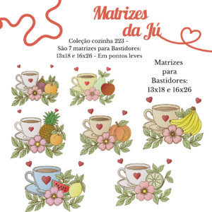 Coleção cozinha 223 - xícaras com frutas