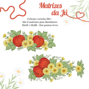 Coleção cozinha 224 - maçã com flores